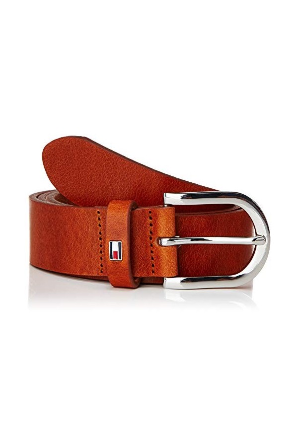 Tommy Hilfiger Ceinture Femme New Danny Belt Ceinture Cuir, Marron Cognac , 70