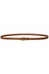 Ceinture en cuir de vache pleine fleur pour femme 1/2" 13 mm - Marron - L-97 cm