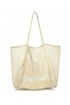 Hoxis Mesh Beach Tote Sac à main pour femme Blanc