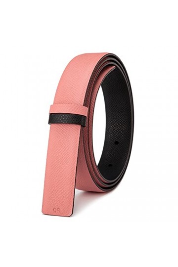 Vatees Sangle de ceinture de remplacement en cuir véritable réversible pour femmes sans boucle 25mm de large 100cm longue Ro