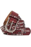 styleBREAKER Ceinture style vintage avec ronds embossés, strass et rivets à tête ronde, longueur ajustable, femmes 03010058, 
