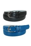 CTM Ceinture en cuir pour femme 2 couleurs 1 1/8" - Bleu - Medium