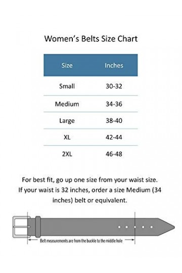 CTM Ceinture en cuir pour femme 2 couleurs 1 1/8" - Bleu - Medium