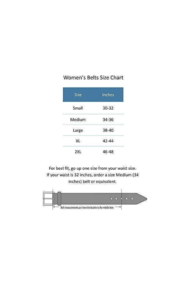 CTM Ceinture en cuir pour femme 2 couleurs 1 1/8" - Bleu - Medium