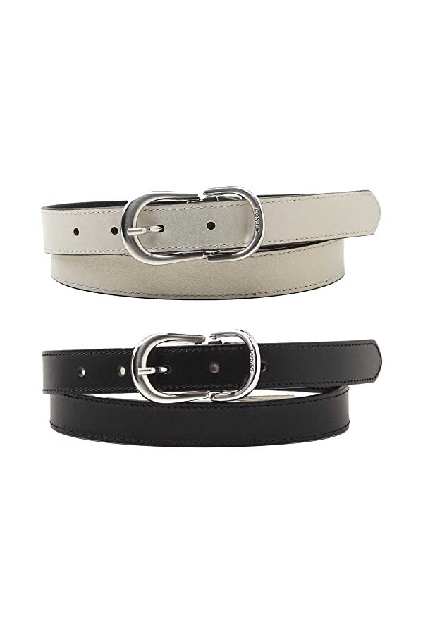 LEVIS FOOTWEAR AND ACCESSORIES Womens Metal Loop Reversible Belt, Regular Black, 65