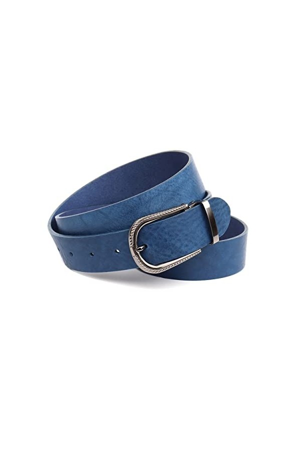 Anthoni Crown Ledergürtel Ceinture, Dunkelblau, 105 Femme
