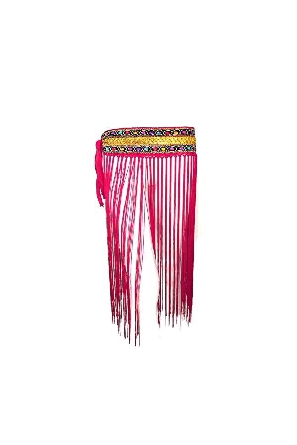 Ropa de Arabia Ceinture de danse du Ventre avec franges, rouge, Taille Unique