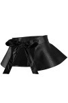 KYEYGWO Ceinture large en cuir synthétique pour femme, ceinture Obi noire, ceinture volantée, ceinture à lacets, bowknot tail