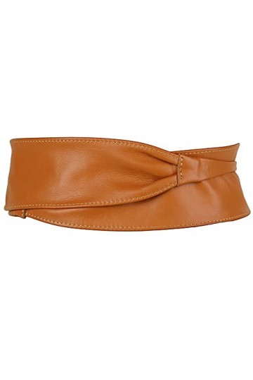 irisaa Ceinture de taille en cuir pour femme - Large ceinture Obi à lacets - Ceinture en cuir véritable - Ceinture de fête - 