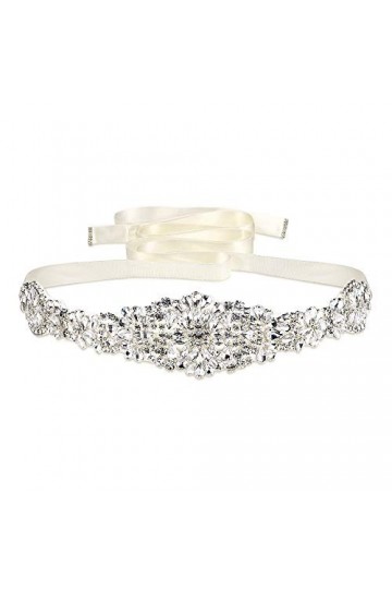 EVER FAITH Ceinture Adjustable Femme Goutte deau Grand Bijou Accessoire Mariage Cristal Strass