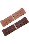 GRACE KARIN Ceinture élastique large pour femmes Ceintures pour robes, Marron+café, L