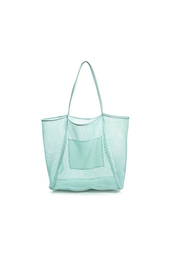 Hoxis Mesh Beach Tote Sac à main pour femme Blanc