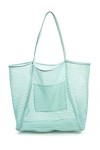 Hoxis Mesh Beach Tote Sac à main pour femme Blanc