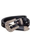 KYEYGWO Ceinture en cuir pour femme avec boucle ardillon vintage réglable en cuir PU pour jeans, pantalons et robes, Rouge, M