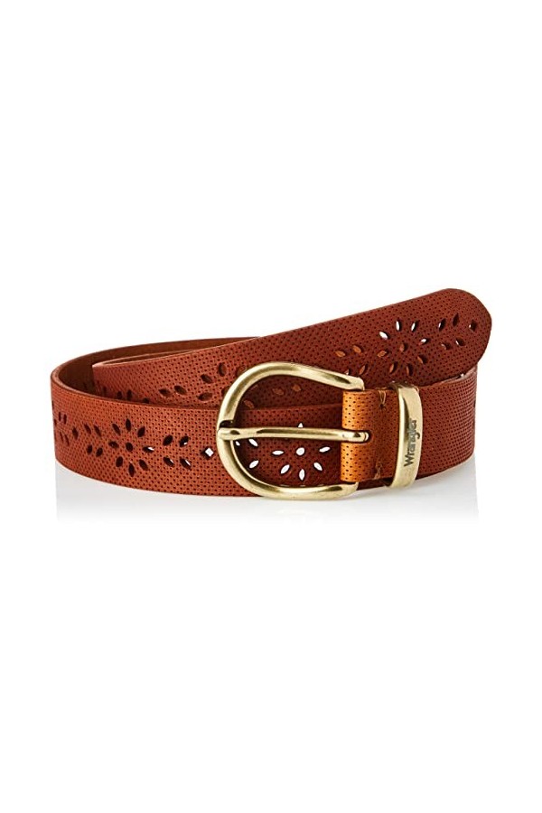 Wrangler Ceinture à Fleurs, Cognac, 95 cm Femme