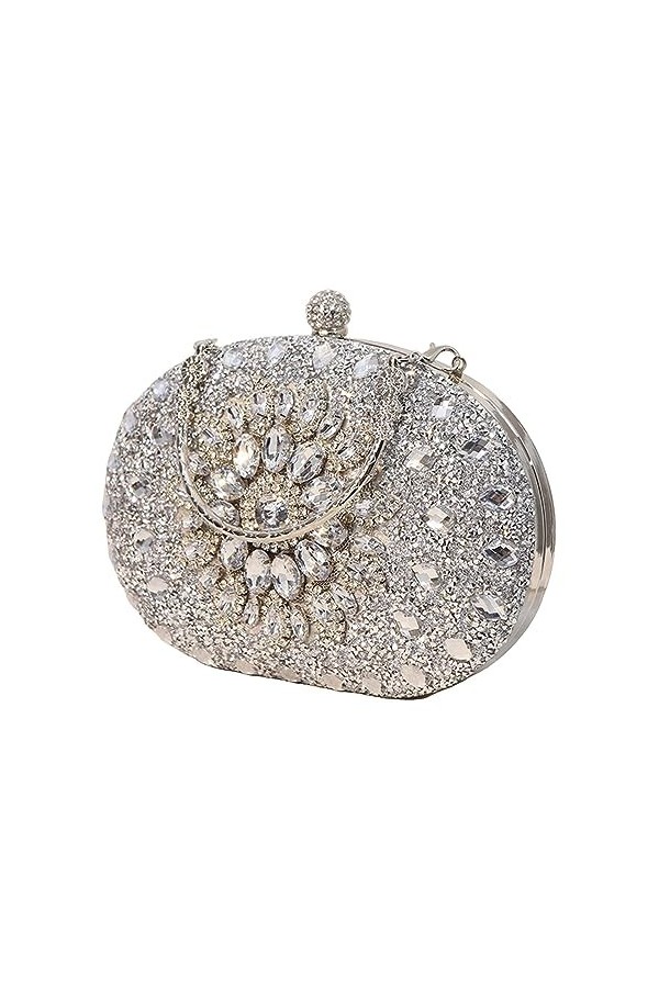 rockible Femmes Sac de Soirée Sac de Mariage Petit élégant Strass Perlé Pochette événement Plage Mariage Pochette, rose rouge