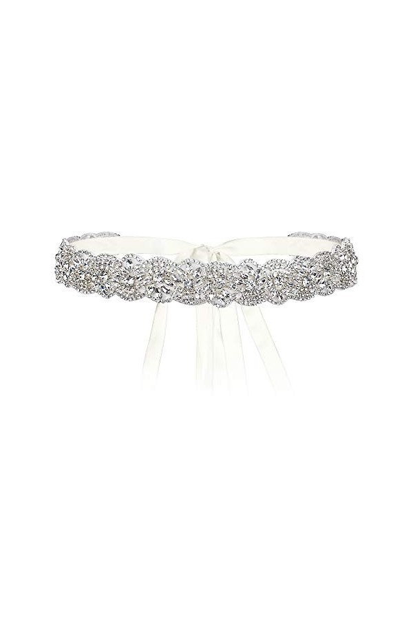 EVER FAITH Ceinture de mariée, ceinture de mariage, ceinture de cristal pour robe de demoiselle dhonneur, robe de bal, robe 