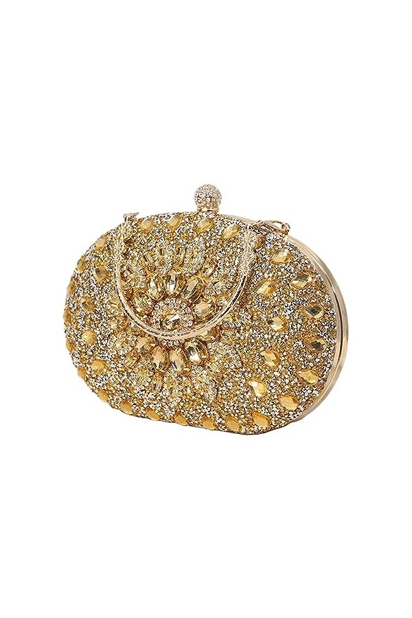 rockible Femmes Sac de Soirée Sac de Mariage Petit élégant Strass Perlé Pochette événement Plage Mariage Pochette, rose rouge