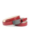 Anthoni Crown Ledergürtel Ceinture, Dunkelrot, 95 Femme
