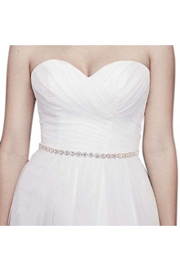 EVER FAITH Ceinture Femme Accessoire Bijou Style Simple Délicat Ajustable Robe Cérémonie Mariage Cristal Autrichien Strass Ru