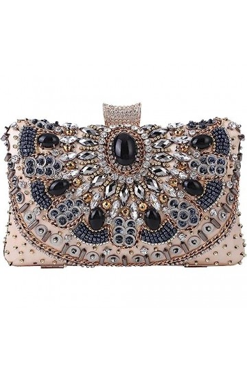 Sac de soirée pour femme sac à main Vintage perlé sac à bandoulière élégant sac formel pour mariage bal de promo
