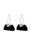 Balawin 2X pour Femme Perle Diamant Sac À Main Vintage Sac de Soirée En Fleur de Cristal Fête de Mariage Pochette de Mariée S