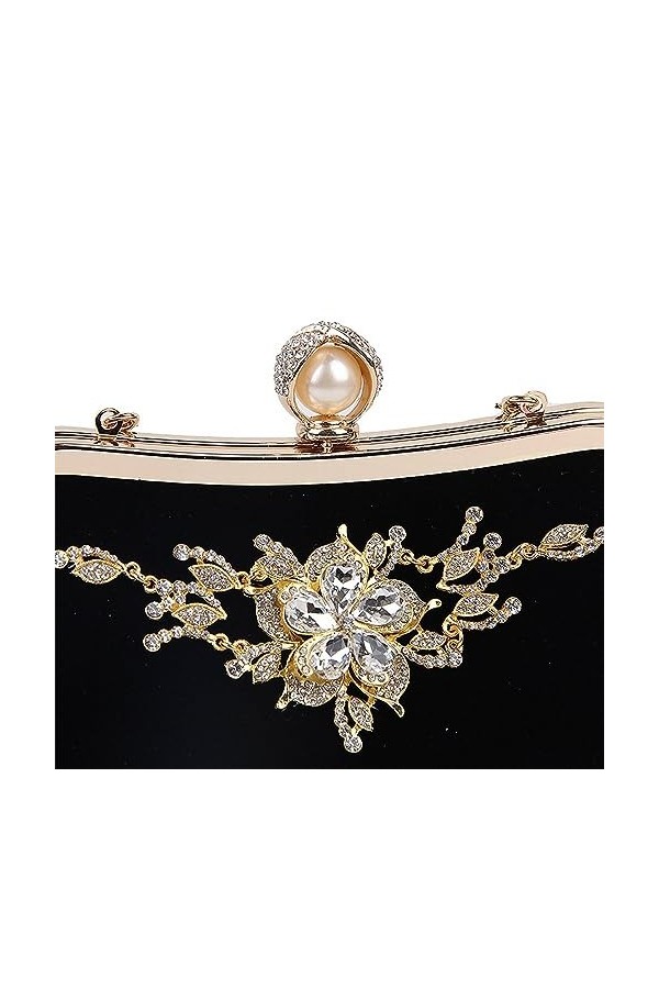 Balawin 2X pour Femme Perle Diamant Sac À Main Vintage Sac de Soirée En Fleur de Cristal Fête de Mariage Pochette de Mariée S
