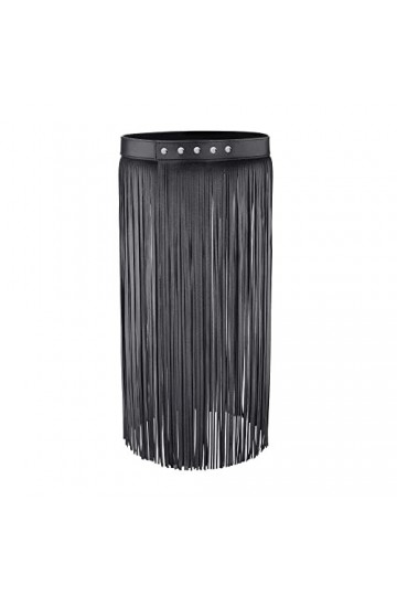 CHIC DIARY Punk Hip-Hop Ceinture à franges en cuir synthétique avec glands - Ceinture décorative pour festival - Pour femme, 