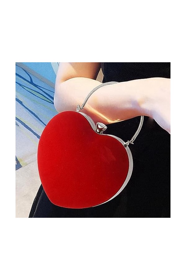 Balawin 5X Diamants en Forme de Coeur Femmes de Soiree Chaine Epaule Pochettes de Sac A Main de Jour de Soiree pour le Mariag