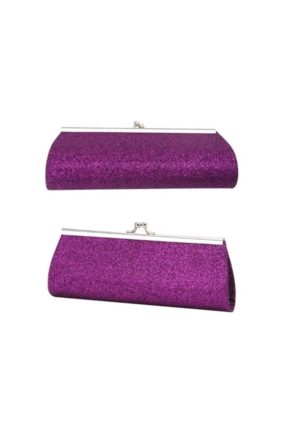 Balawin 2X Femmes Briller Bourse DEmbrayage Soiree Fete Mariage Banquet Sac A Main Sac A Bandouliere Violet 