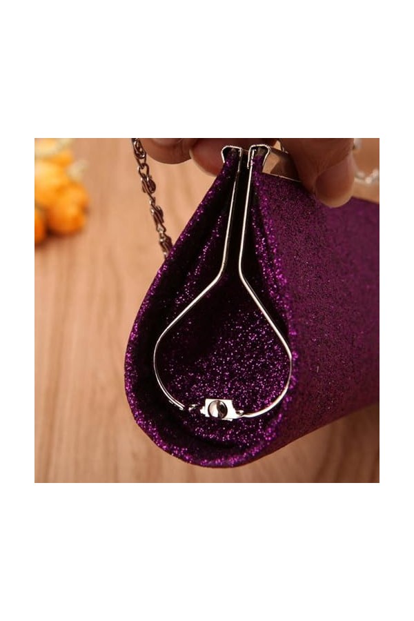 Balawin 2X Femmes Briller Bourse DEmbrayage Soiree Fete Mariage Banquet Sac A Main Sac A Bandouliere Violet 
