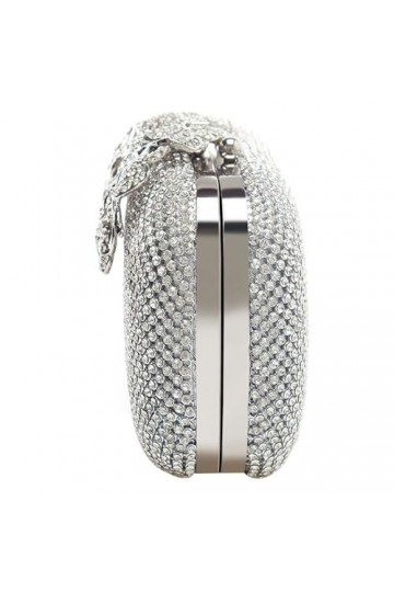 Balawin 3X Sac de Soiree Unique de Fermoir En Argent de Diamant Cristal, Pochette de la Fete Nuptiale Ou de Prom