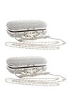 Balawin 2X Sac de Soiree Unique de Fermoir En Argent de Diamant Cristal, Pochette de la Fete Nuptiale Ou de Prom