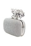 Balawin 2X Sac de Soiree Unique de Fermoir En Argent de Diamant Cristal, Pochette de la Fete Nuptiale Ou de Prom