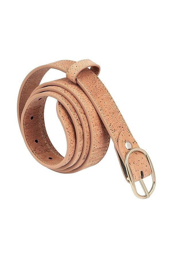 Simaru Ceinture en liège pour femmes : Élégance et durabilité avec boucle dorée, parfaite pour toutes vos tenues