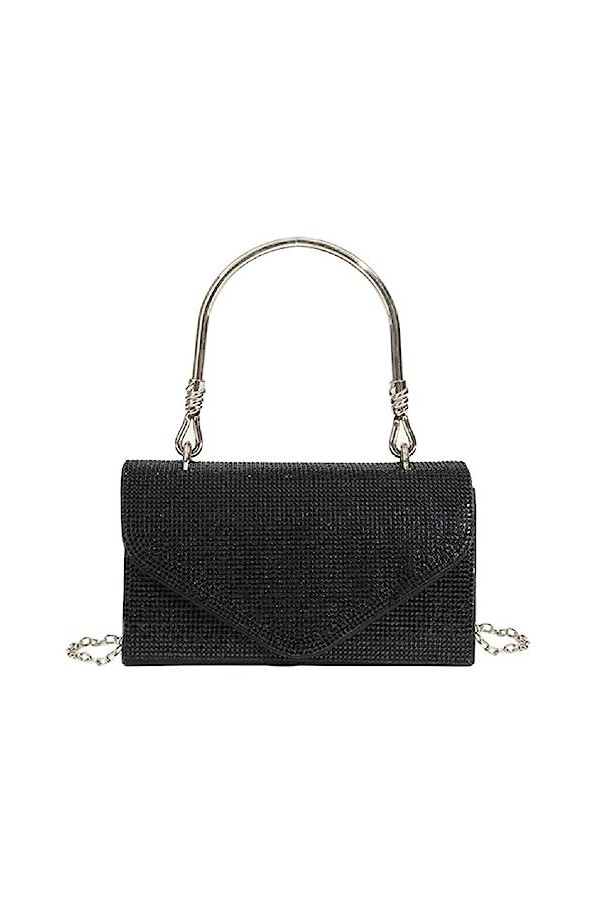 FUZYXIH Sac de soirée à paillettes pour femme - Sac à main à bandoulière - Pour mariage, bal de fin dannée, fête - Avec chaî