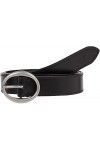 Calvin Klein Round Classic LTHR Sol Belt 25MM Ceintures, Black, 105 Femme