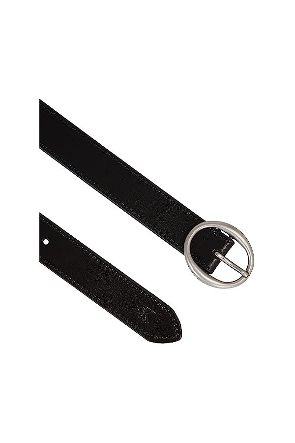 Calvin Klein Round Classic LTHR Sol Belt 25MM Ceintures, Black, 105 Femme