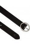 Calvin Klein Round Classic LTHR Sol Belt 25MM Ceintures, Black, 105 Femme