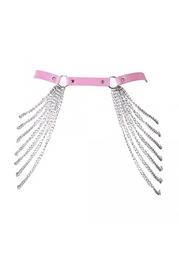 BBOHSS Harnais pour femme en cuir synthétique - Ceinture punk - Taille réglable - Gothique - Carnaval - Costume de danse, ros
