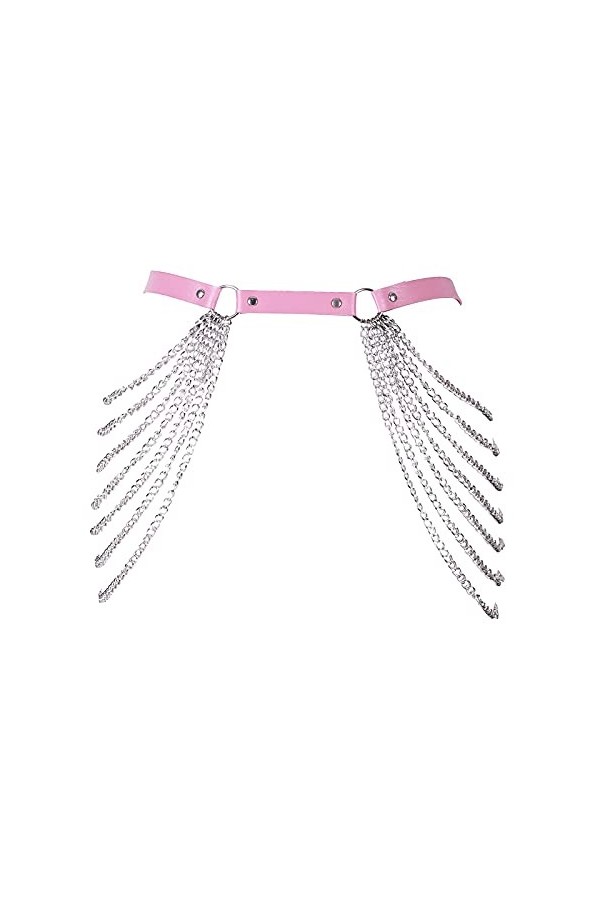 BBOHSS Harnais pour femme en cuir synthétique - Ceinture punk - Taille réglable - Gothique - Carnaval - Costume de danse, ros