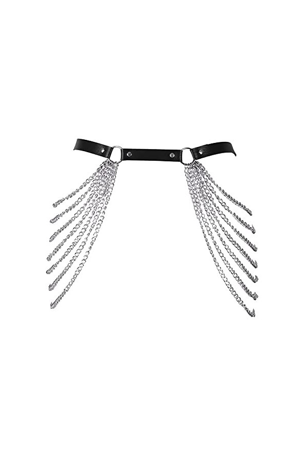 BBOHSS Harnais pour femme en cuir synthétique - Ceinture punk - Taille réglable - Gothique - Carnaval - Costume de danse, ros