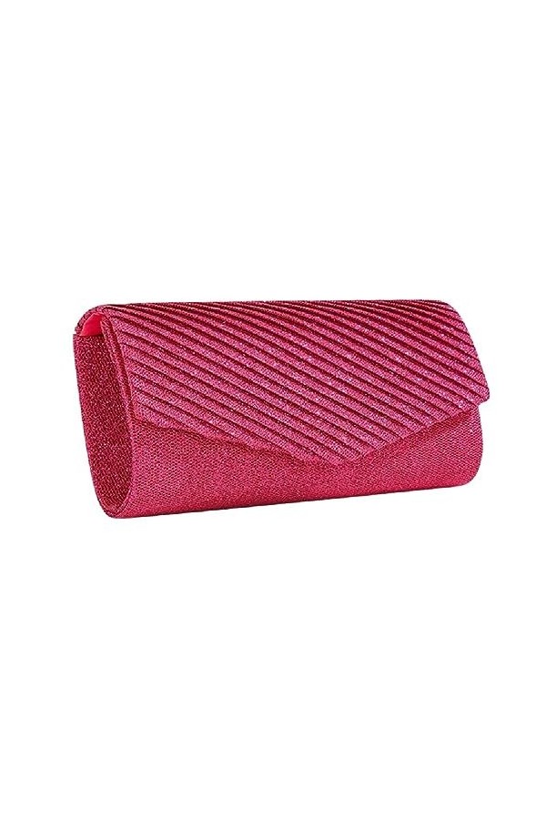 FUZYXIH Sac à main étincelant tendance élégant pour soirée, mariage, fête, sac à bandoulière pour femmes et dames, rose vif