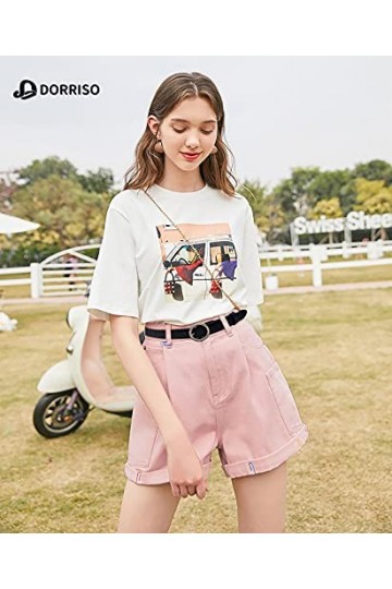 DORRISO Ceinture Femme Simple et à La Mode Ceinture Cuir avec Boucle Ronde pour Toutes Occasions,105CM 27-32 Inch ,Noir