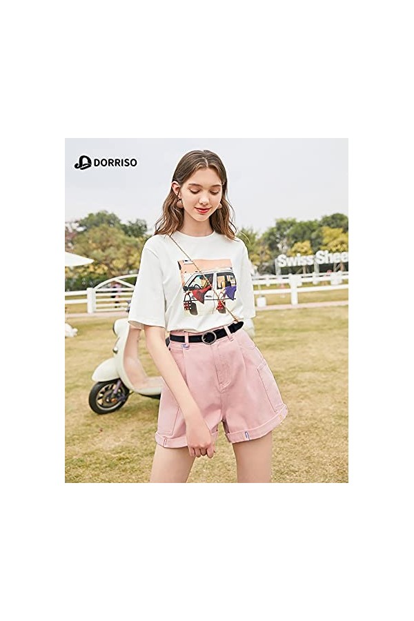 DORRISO Ceinture Femme Simple et à La Mode Ceinture Cuir avec Boucle Ronde pour Toutes Occasions,105CM 27-32 Inch ,Noir