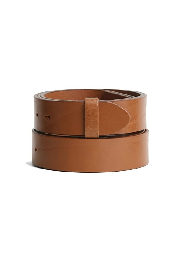 VaModa Ceinture en cuir 4cm | Jeans Belt 40mm pour homme et femme | couleur cognac, Longueur-80cm, Druckknopfsystem, sans bou