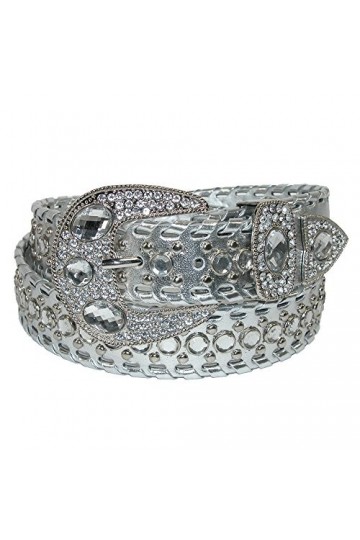 CTM - Ceinture - Femme taille unique - Beige - Argent - Large