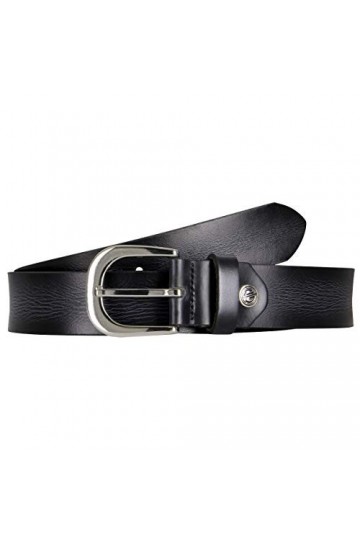 Lindenmann womens leather belt/womens belt, full grain leather, black, Farbe/Color:noir, Size US/EU:Waist Size 31.5 M EU 80