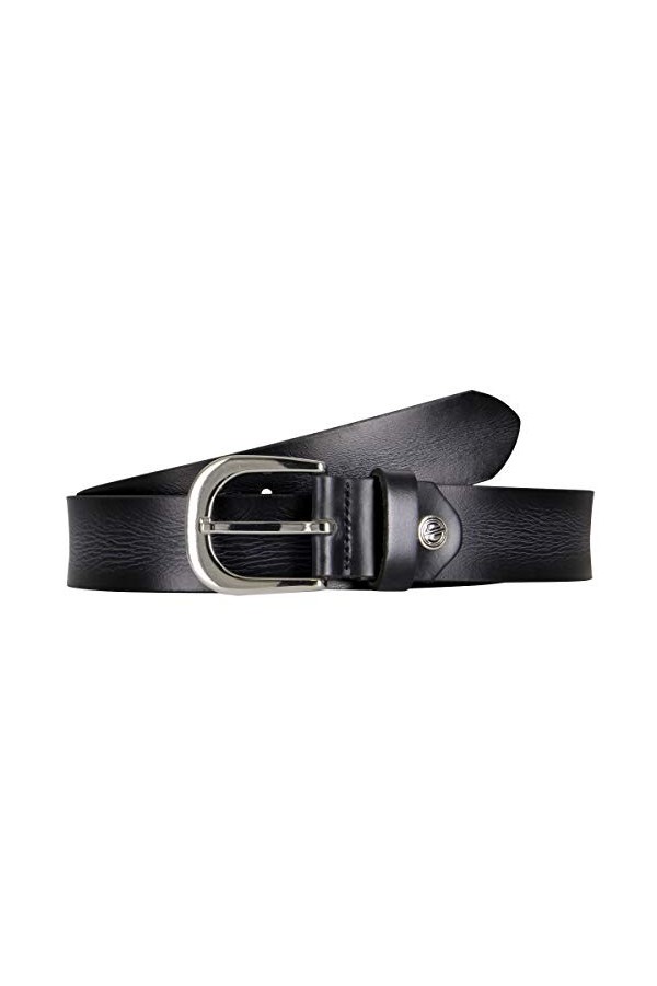 Lindenmann womens leather belt/womens belt, full grain leather, black, Farbe/Color:noir, Size US/EU:Waist Size 31.5 M EU 80