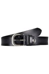 Lindenmann womens leather belt/womens belt, full grain leather, black, Farbe/Color:noir, Size US/EU:Waist Size 31.5 M EU 80